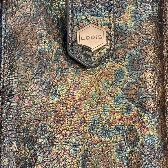 LODIS Metallic Crackle Leather ID/Card Holder Wristlet - Picture 6 of 6